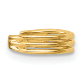 14k Polished Three Row Single Ear Cuff